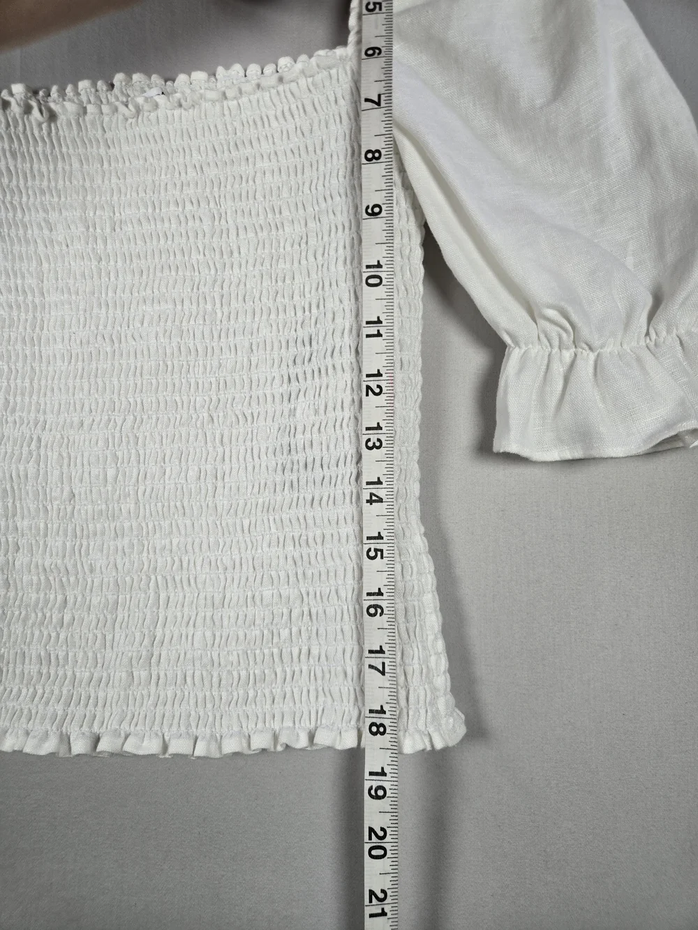 NWT Reformation Clementine Smocked Linen Boho Cottage Blouse White Small